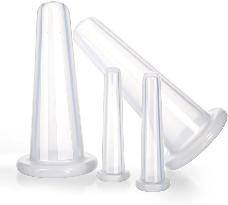 4 Pcs Transparent Massage Cupping Set Silicone Mini Facial Cups Skin Care Neck Back Eyes Massaging Cup Health Care Products Massage Tools,Health and Household, Safe to Use